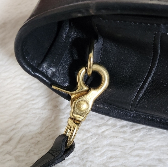 Vintage Coach Morgan Black Leather Briefcase Brass Pushlock Bag - Picture 12 of 16